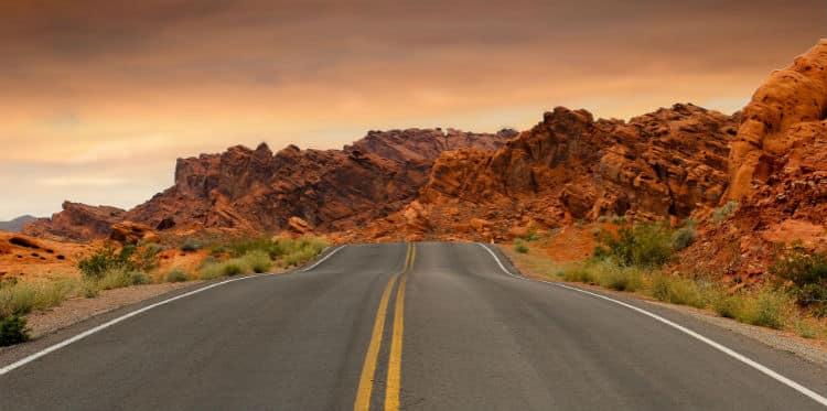 Desert Road In Nevada