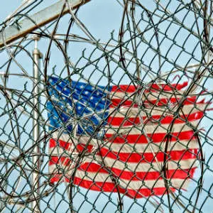 Barbed Wire Around A Prison