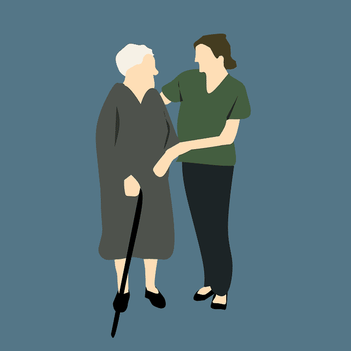 elderly patient and caregiver
