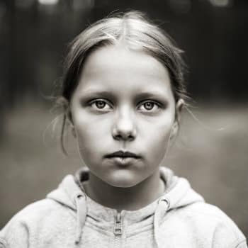 girl with sad and tired eyes