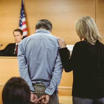 man being sentenced in court