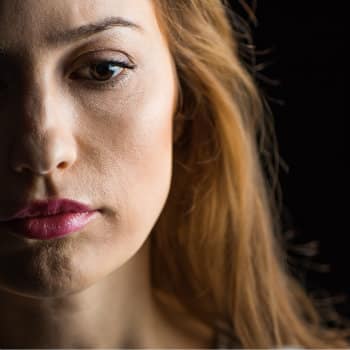portrait of distressed woman