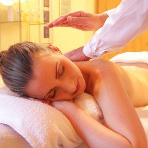 young woman getting massage